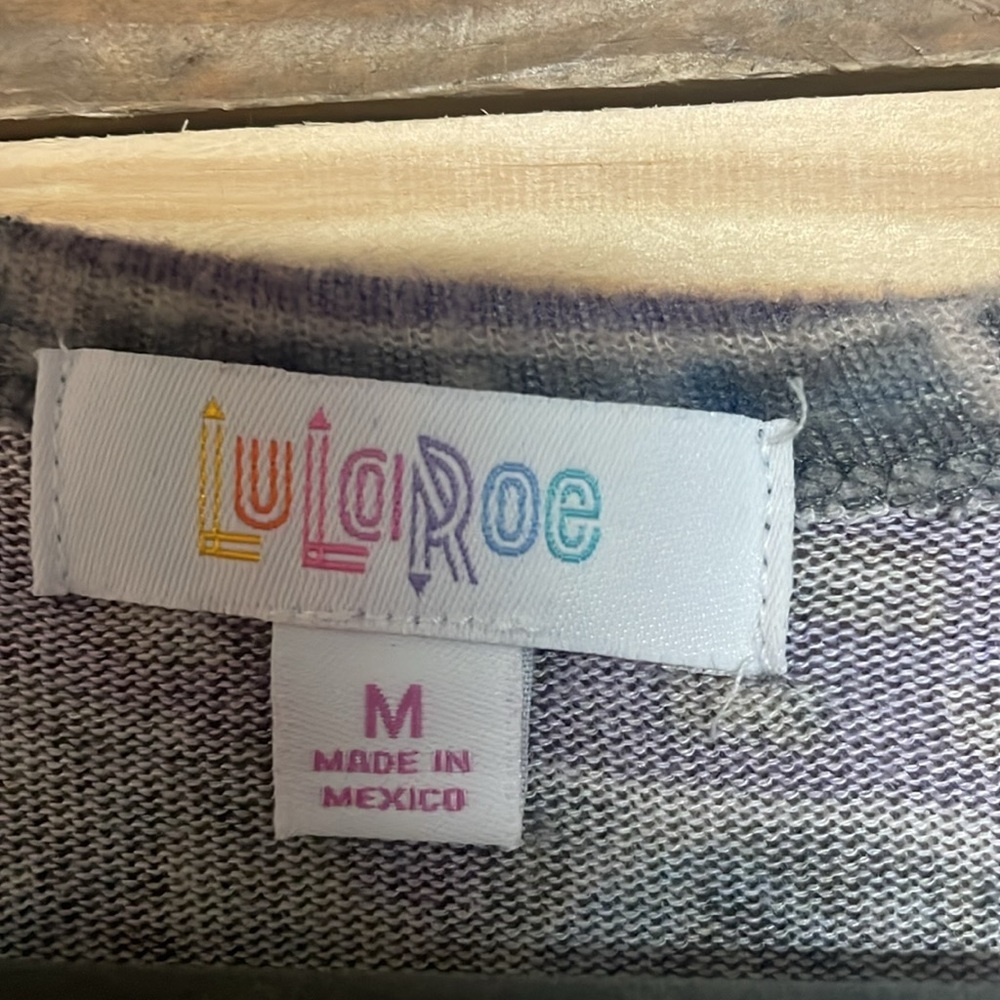 Lularoe Size Medium Gray With Multicolor Geometri… - image 2